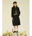 Light country style buckle stand-up collar floral quilted jacket/bud skirt