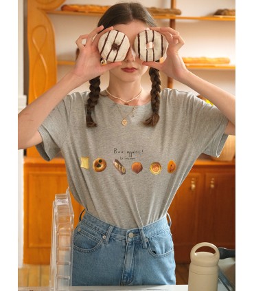 Bread Photo Print Loose TEE