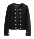 Sheep shearling short double-breasted jacket