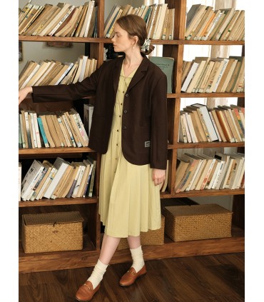 갈매기 목 클래식 아코디언 주름 드레스 