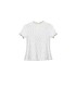 女の子にぴったりフィットする小さな花柄のフリンジ半袖Tシャツ