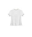 Girls close-fitting small floral fringe short-sleeved tee