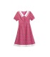 French Lapel Rose Red Polka Dot Dress