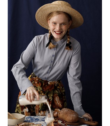 Kemeja Lengan Panjang Kolar Pudina 