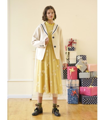 Hydrangea Sequin Bordir Mesh Knit Dress 