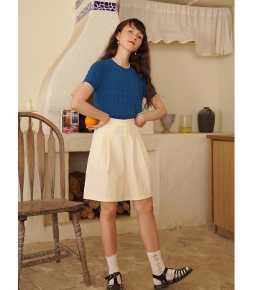 French Vintage Strawberry Embroidered Knit Short Sleeve