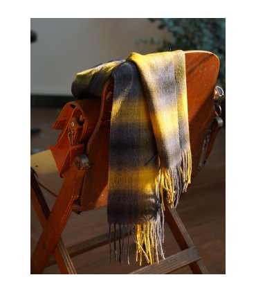 苏格兰格纹纯羊毛围巾