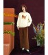 Rechte klassieke corduroy cropped broek