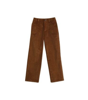 Rechte klassieke corduroy cropped broek