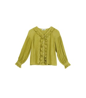 Chemise légère froissée à manches longues 