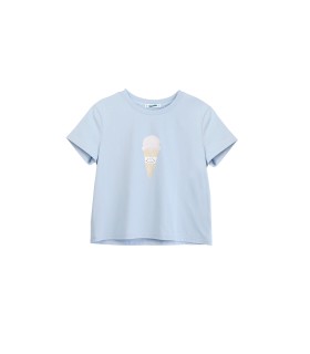 Ice cream hand-painted pattern round neck loose Tee