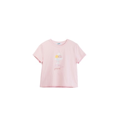 アイスクリーム手描き柄ラウンドネックルーズTee