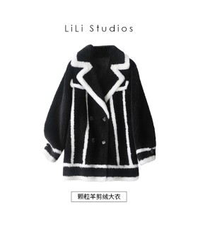 Sheep shearling short thick suit