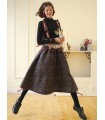 High-end star brocade fabric love wave suspender skirt 