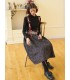 High-end star brocade fabric love wave suspender skirt 