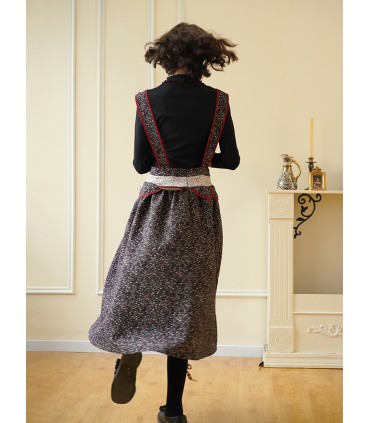 High-end star brocade fabric love wave suspender skirt 