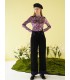 Purple Retro Gorgeous Narcisse Velvet Bottom Shirt