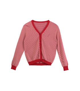 V-hals retro tynd strikket air-condition skjorte 