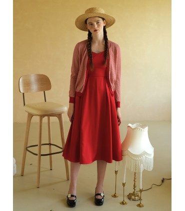 V-neck retro thin knitted air-conditioning shirt 