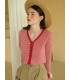 V-neck retro thin knitted air-conditioning shirt 