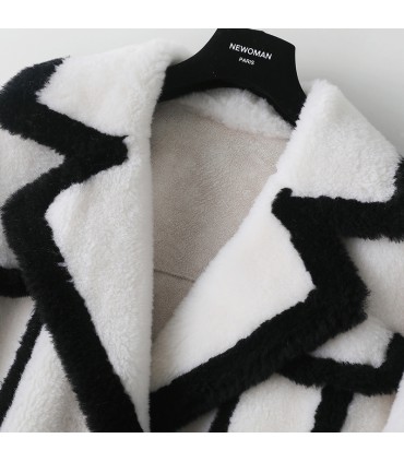 Får shearling kort tjock kostym