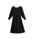 Heart-shaped radian collar rose dark dress