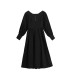 Heart-shaped radian collar rose dark dress