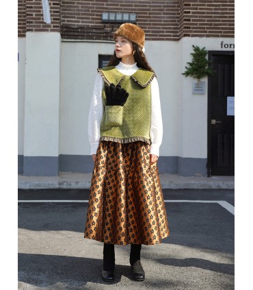 Blommig Brocade Tutu Kjol