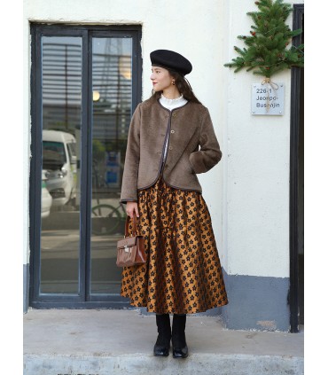 Saia Tutu de Brocado Floral 