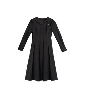 Niche metal buckle texture dress 