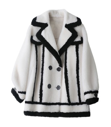 Får shearling kort tjock kostym