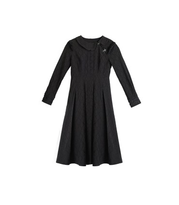 Niche metal buckle texture dress