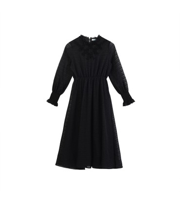 Gesmokte romantische elegante lange jurk 