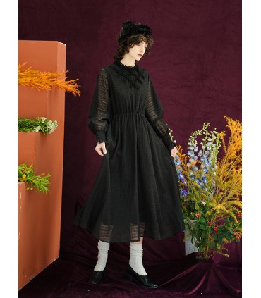 Robe longue froncée romantique élégante 