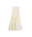 Üç boyutlu doku bej pastoral sundress