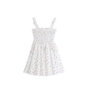Little sweet bean color polka-dot lace suspender skirt 
