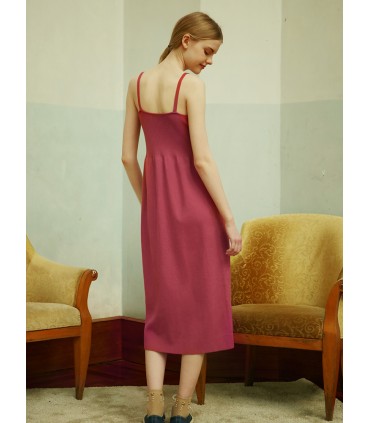 Vestido de malha com alças mistas 