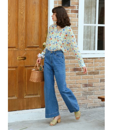 Jeans sueltos de otoño hasta la pierna