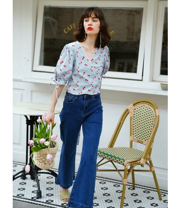 Jeans musim gugur longgar sepanjang kaki 