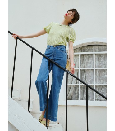 Jeans musim gugur longgar sepanjang kaki 