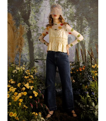 Jeans sueltos de otoño hasta la pierna