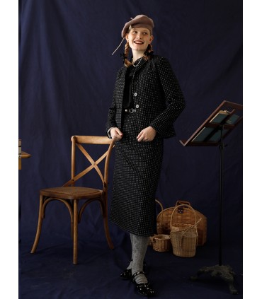 Raindrop Wool Suit Top Kjol Set