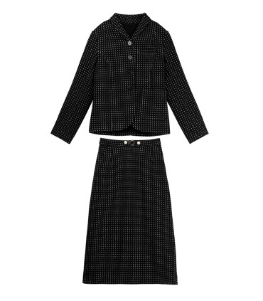 Raindrop Wool Suit Top Skirt Set