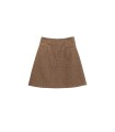 Skirt A-line bulu halus coklat 