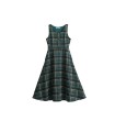 Green Plaid Retro Sundress Long Skirt 