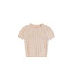 Twist cotton knitted short sleeve tee