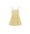 Cytrynowo-żółta kwiecista sukienka na ramiączkach Krótka spódnica 