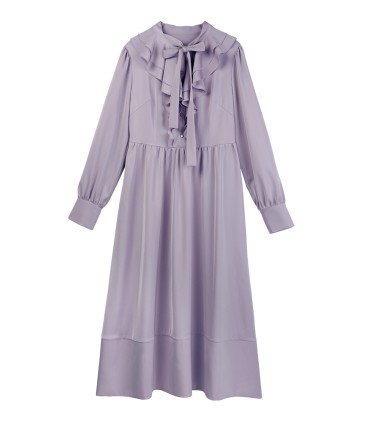 Vestido roxo com babados cintilantes 