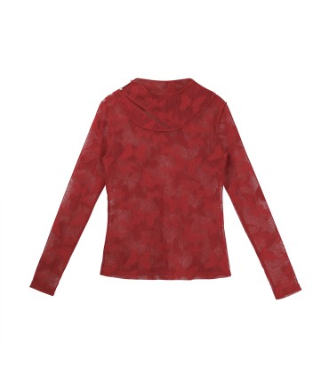 Çin tarzı üç renkli file transparan alt gömlek