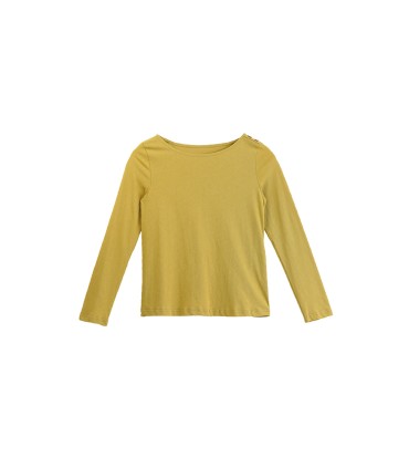 Enhalsad tunn långärmad T-shirt med bottenskjorta